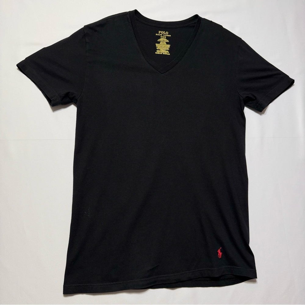 NEW Polo by Ralph Lauren Men's Black V-Neck Tee T Jersey Shirt Size‎ M 39" Chest